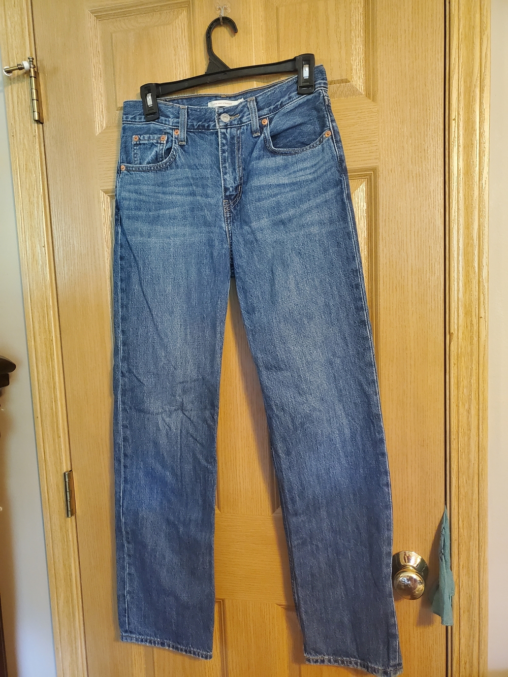 Levi's Low Pro Straight W26 Blue Denim Jeans Vintage 90s 5 Pocket Slouchy Style